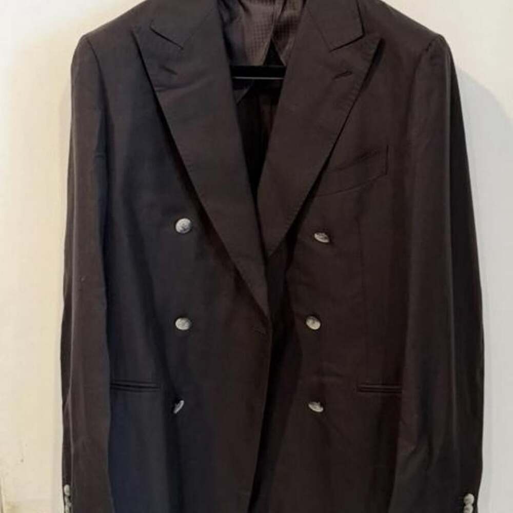 SuitSupply Lanificio Rogna Brown Double Breasted Suit Jacket 40